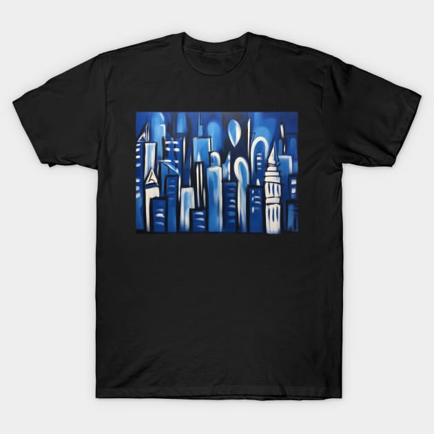 New York City in Picasso's Blue Period style T-Shirt by camisariasj